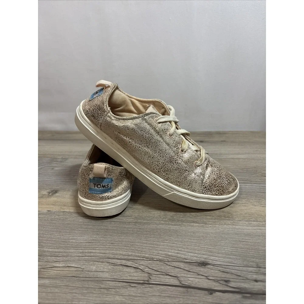 Girls 3‎ TOMS Peach Shiny Casual Shoe Sneaker